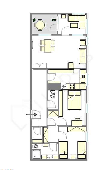 Apartamento Paris 19° - Plano interativo