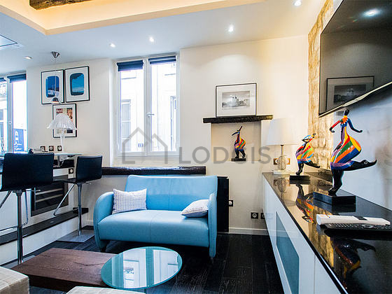 Living room with wooden floor