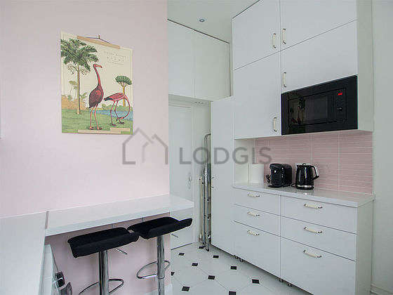 Kitchen equipped with stool