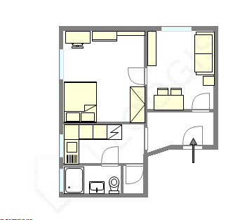 Квартира Париж 19° - Интерактивный план