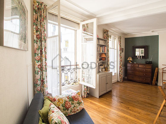 Living room with wooden floor