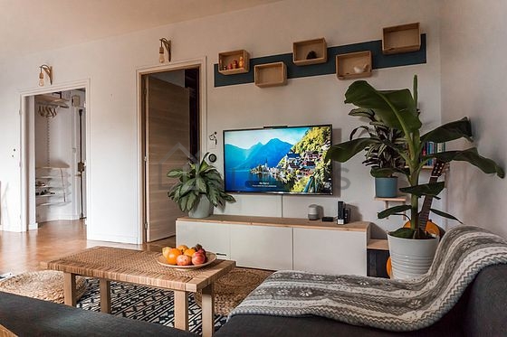 Living room with wooden floor