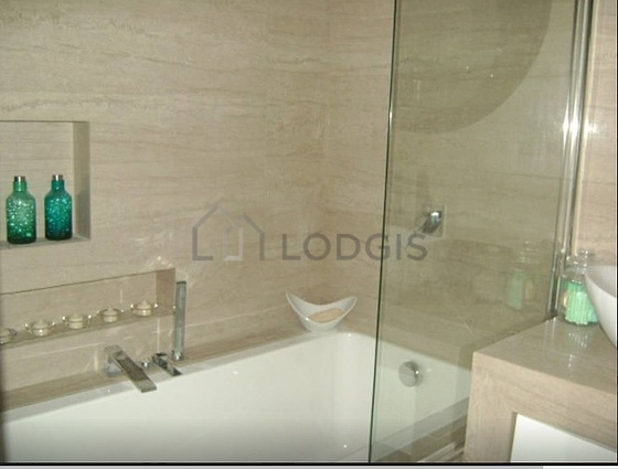 Pleasant bathroom with tile floor