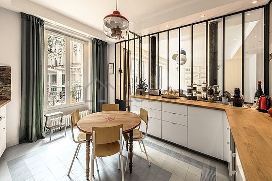 Bright kitchen facing the road