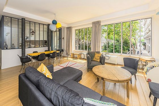 Living room with wooden floor