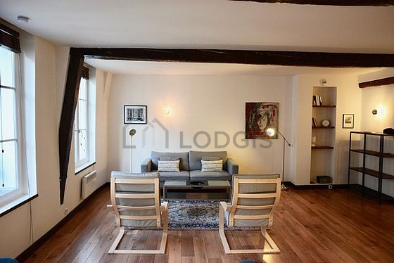 Living room with wooden floor