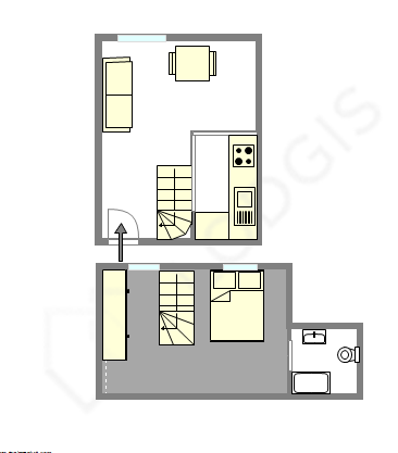 Duplex Paris 7° - Interactive plan