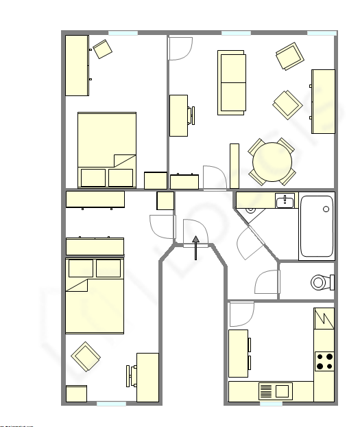 公寓 巴黎11区 - 平面图