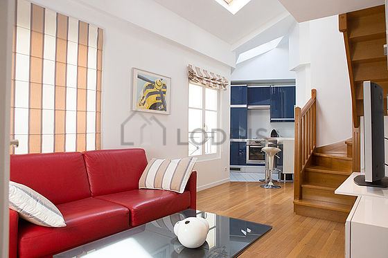 Living room with wooden floor