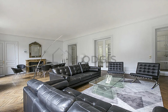 Living room with windows