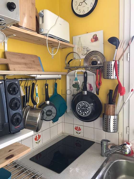 Kitchen with floor tiles floor