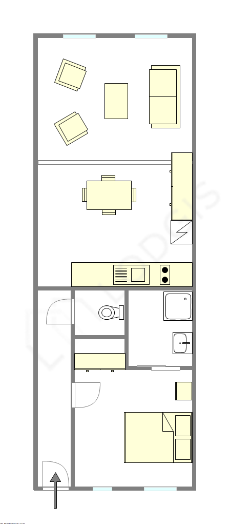 Apartment Paris 1° - Interactive plan