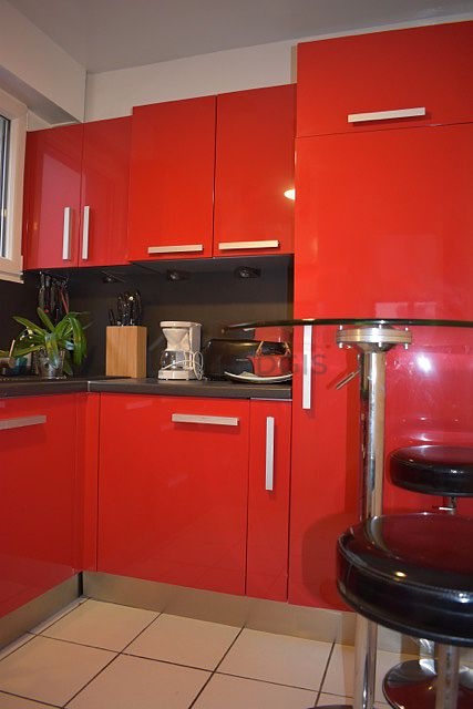 Kitchen equipped with stool