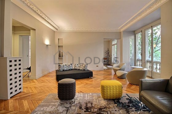 Living room with wooden floor