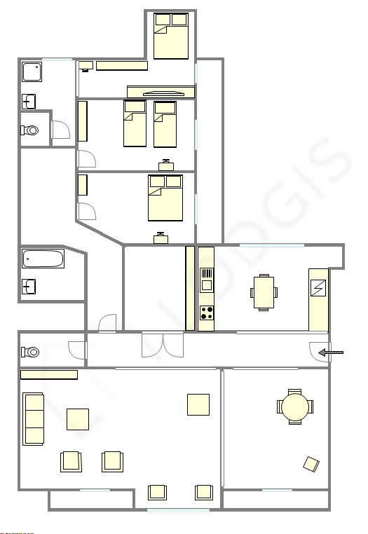 Apartment Paris 7° - Interactive plan