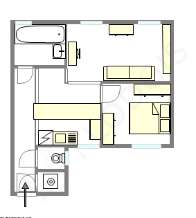 Apartment Paris 14° - Interactive plan