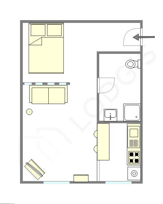 Appartement Paris 18° - Plan interactif