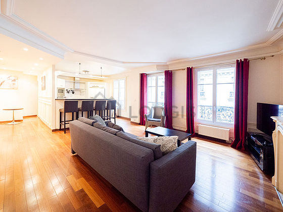 Living room with wooden floor