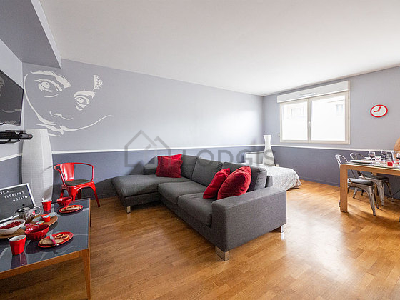 Living room with wooden floor