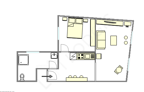 Квартира Париж 4° - Интерактивный план