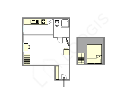 Appartement Paris 18° - Plan interactif
