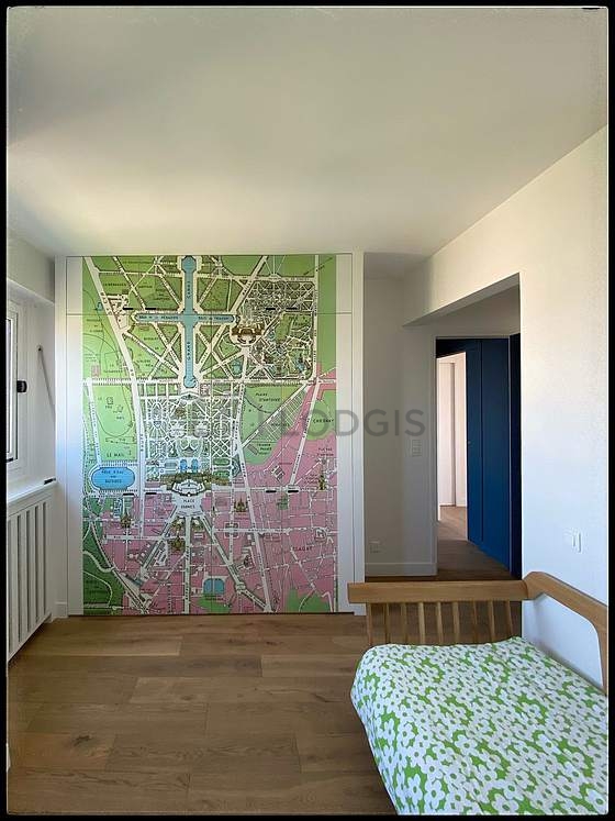 Bedroom with wooden floor