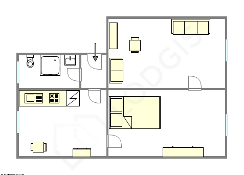 Apartment Paris 14° - Interactive plan