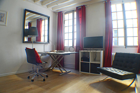 Living room with wooden floor