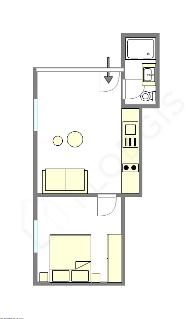 Квартира Париж 19° - Интерактивный план