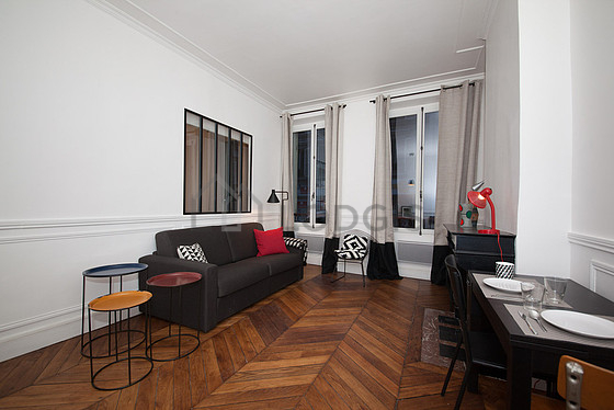 Living room with wooden floor