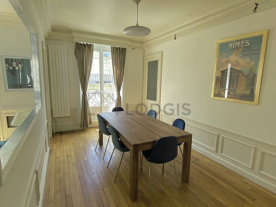 Beautiful dining room with wooden floor