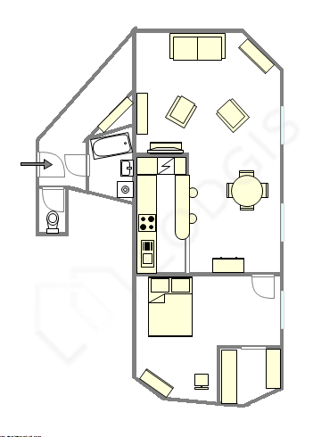 Apartamento Paris 20° - Plano interativo