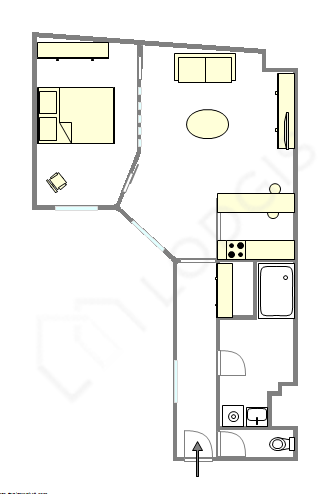 Appartement Paris 1° - Plan interactif