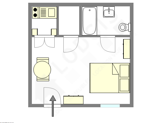 公寓 巴黎3区 - 平面图