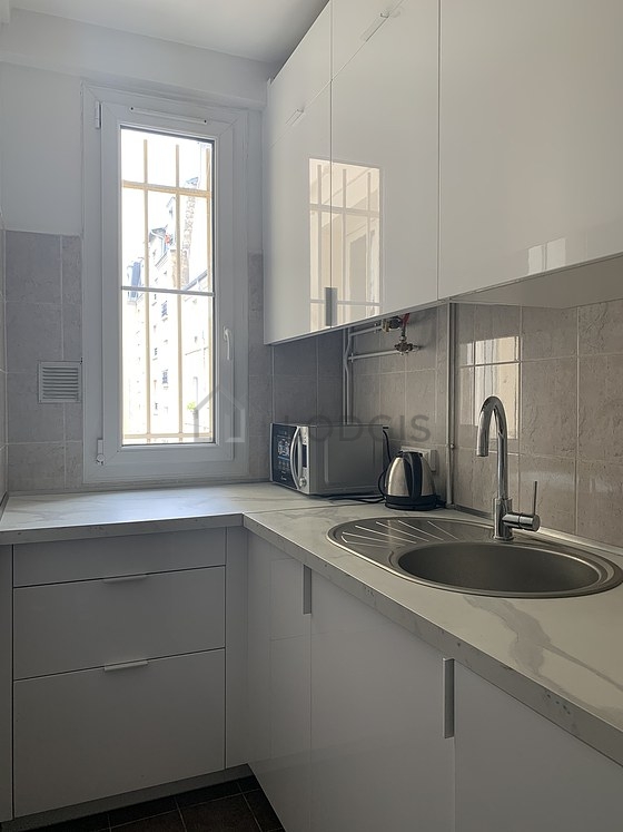 Kitchen equipped with crockery