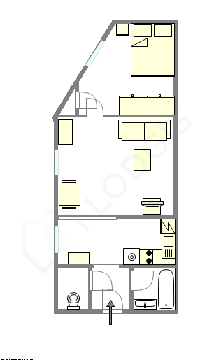 Appartement Paris 10° - Plan interactif