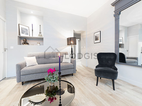 Living room with wooden floor
