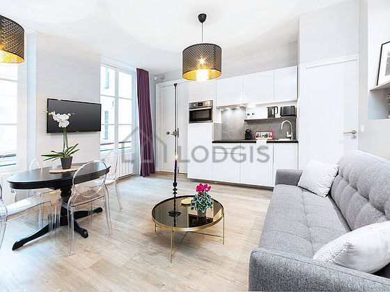 Living room with windows