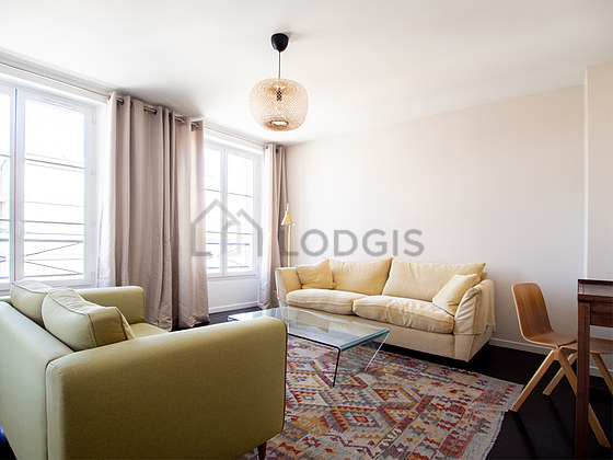 Living room with wooden floor