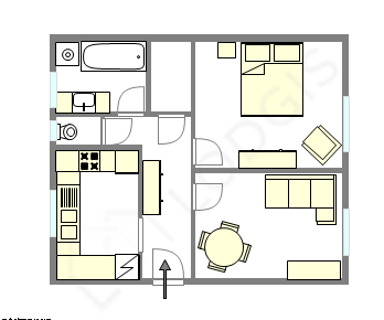 Квартира Париж 11° - Интерактивный план