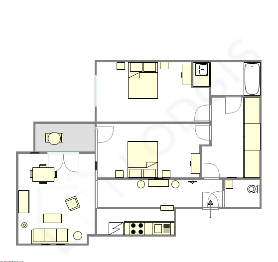 Apartment Villejuif - Interactive plan