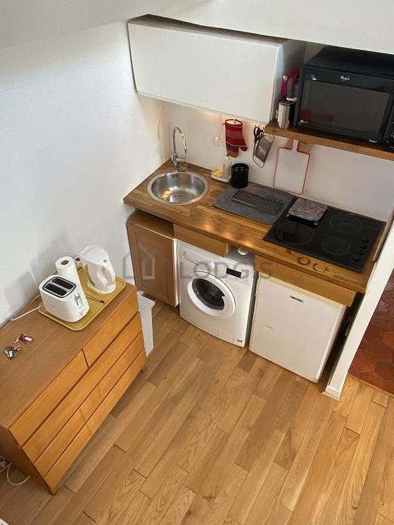 Kitchen with wooden floor