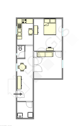 Квартира Париж 19° - Интерактивный план