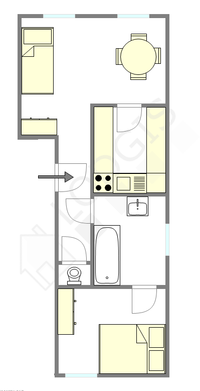 Квартира Париж 15° - Интерактивный план