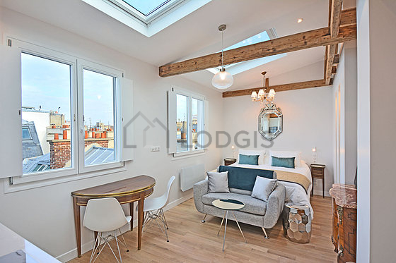 Living room with wooden floor