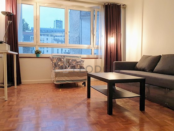 Living room with wooden floor