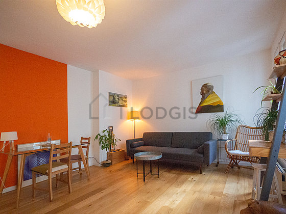 Living room with wooden floor