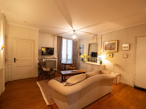 Living room with wooden floor