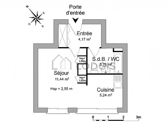 Living room with windows