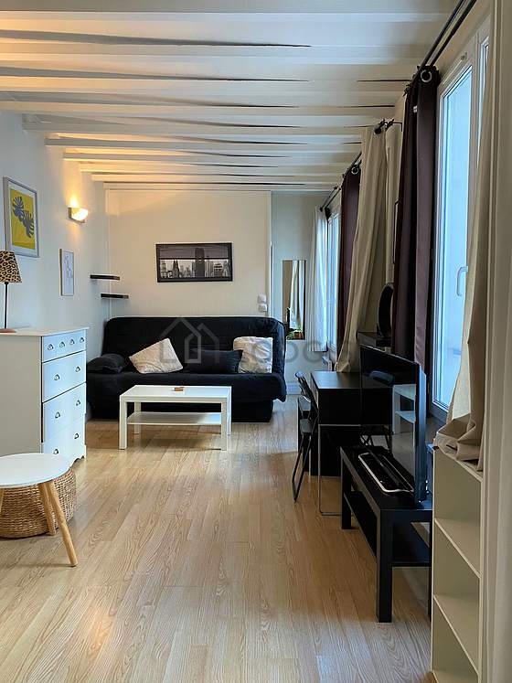 Living room with wooden floor